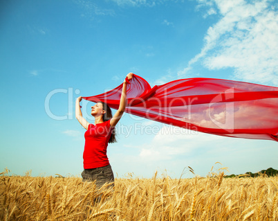 teen girl at a wheat field