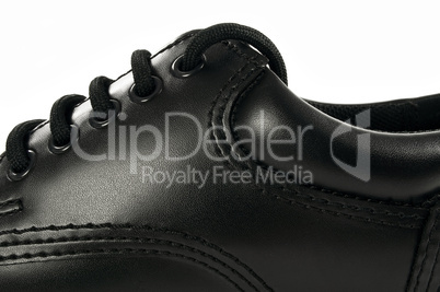 Black leather shoe.