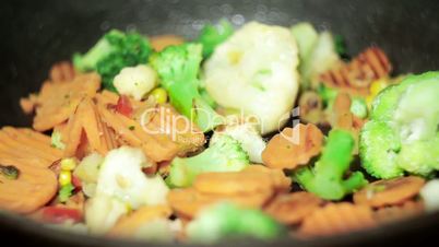 Cooking Vegetables In Frying Pan