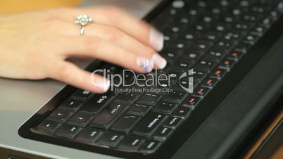 Female typing