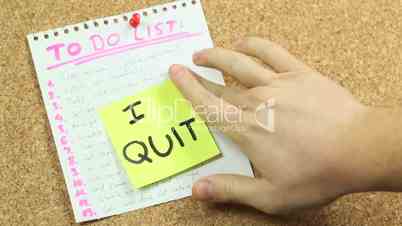 Quitting on the office board