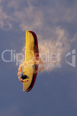 Para glider with trail smoke