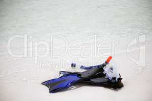 Snorkeling equipment on beach