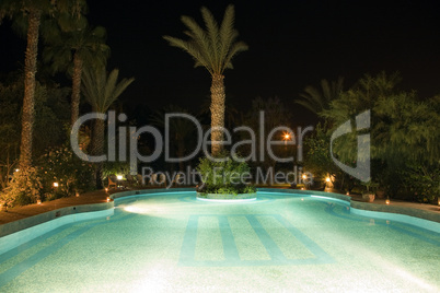 Swimming pool at night