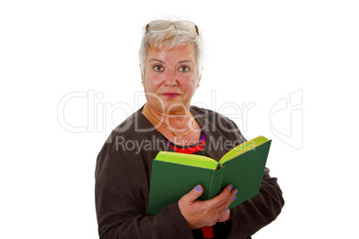 Seniorin mit Buch Seniorin mit Buch