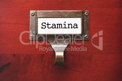 Lustrous Wooden Cabinet with Stamina File Label