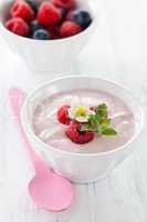 frischer Himbeerjoghurt / fresh raspberry yogurt