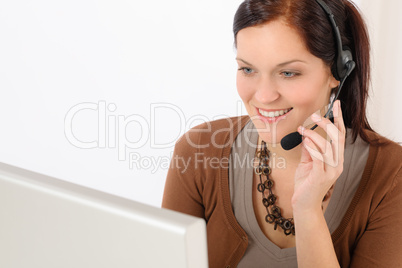 Professional call center representative woman