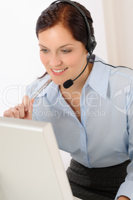 Professional call center representative woman