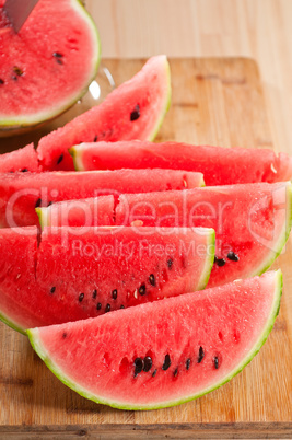 fresh watermelon on a  wood table