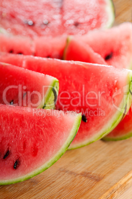 fresh watermelon on a  wood table