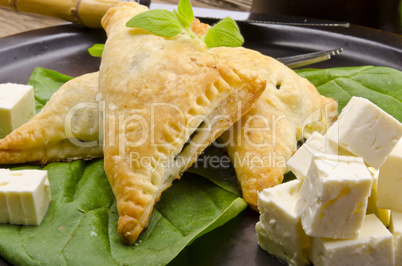 cakes with spinach and feta cheese