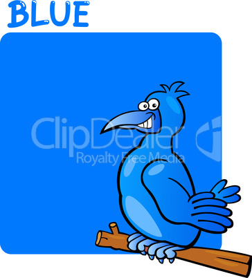 Color Blue and Bird Cartoon