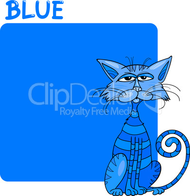 Color Blue and Cat Cartoon
