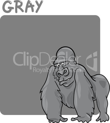 Color Gray and Gorilla Cartoon