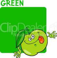 Color Green and Apple Cartoon