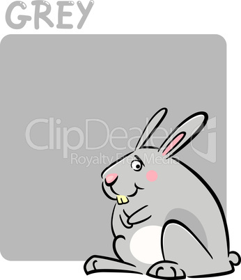 Color Grey and Rabbit Cartoon