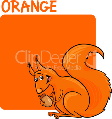 Color Orange and Squirrel Cartoon