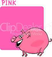 Color Pink and Pig Cartoon