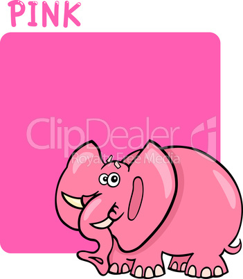 Color Pink and Elephant Cartoon