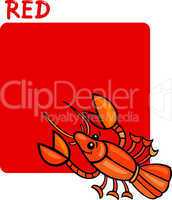 Color Red and Crayfish Cartoon