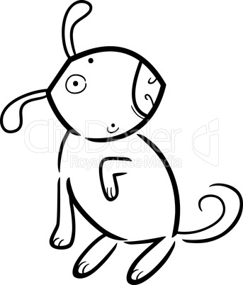 cartoon doodle of dog for coloring