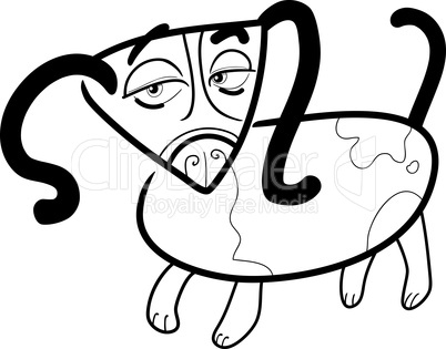 cartoon doodle of dog for coloring