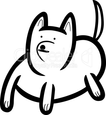 cartoon doodle of dog for coloring