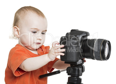 young child with digital camera