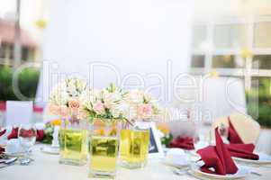 Outdoor banquet wedding table