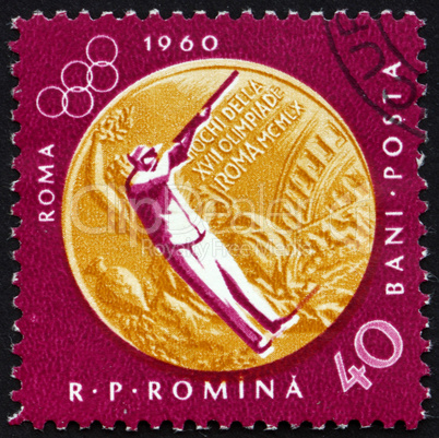 Postage stamp Romania 1961 Sharpshooting, Olympic sports, Rome 6
