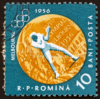 Postage stamp Romania 1961 Boxing, Olympic sports, Melbourne 56