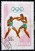 Postage stamp Romania 1968 Boxing, Olympic sports, Mexico 68