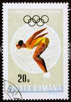 Postage stamp Romania 1968 Woman Diver, Olympic sports, Mexico 6