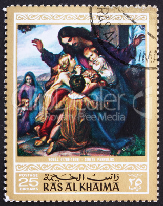 Postage stamp Ras al-Khaimah 1970 Sinite Parvulos, Painting