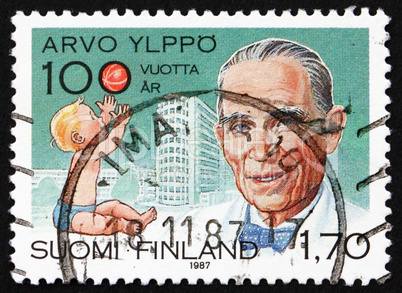 Postage stamp Finland 1987 Arvo Yippo, Pediatrics Pioneer