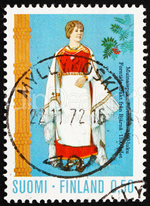 Postage stamp Finland 1972 Costume from Perni