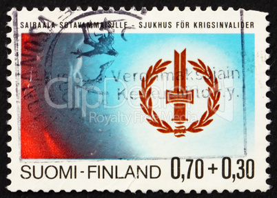 Postage stamp Finland 1976 Disabled War Veterans? Emblem