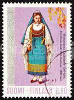 Postage stamp Finland 1972 Woman from Kaukola
