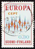 Postage stamp Finland 1972 Sparkles, Symbolic of Communications