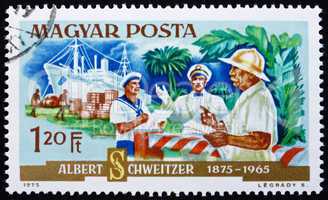 Postage stamp Hungary 1975 Dr. Albert Schweitzer, Hospital Suppl