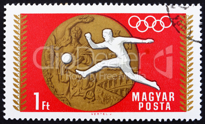 Postage stamp Hungary 1969 Soccer, Football, Olympic sports, Mex