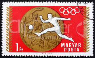 Postage stamp Hungary 1969 Soccer, Football, Olympic sports, Mex