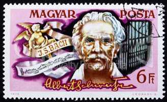 Postage stamp Hungary 1975 Dr. Albert Schweitzer, Portrait