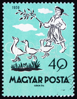 Postage stamp Hungary 1959 Matt, the Goose Boy, Fairy Tale