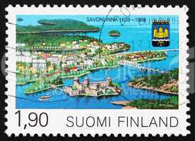 Postage stamp Finland 1989 View of Savonlinna, Finland