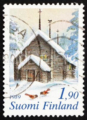 Postage stamp Finland 1989 Sodankyla Church, Finland