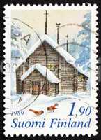 Postage stamp Finland 1989 Sodankyla Church, Finland