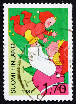 Postage stamp Finland 1987 Mother and Child, Christmas Joy