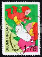 Postage stamp Finland 1987 Mother and Child, Christmas Joy